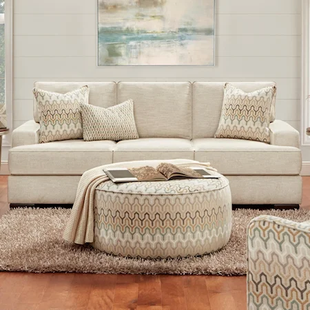 Transitional Sofa with T-Style Seat Cusions